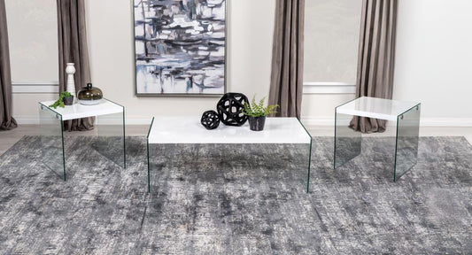 Opal Coffee and End Table Set High Gloss