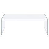 Opal Rectangular Glass Frame Coffee Table White High Gloss