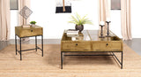 Stephie Square Coffee and End Table Set Honey Brown