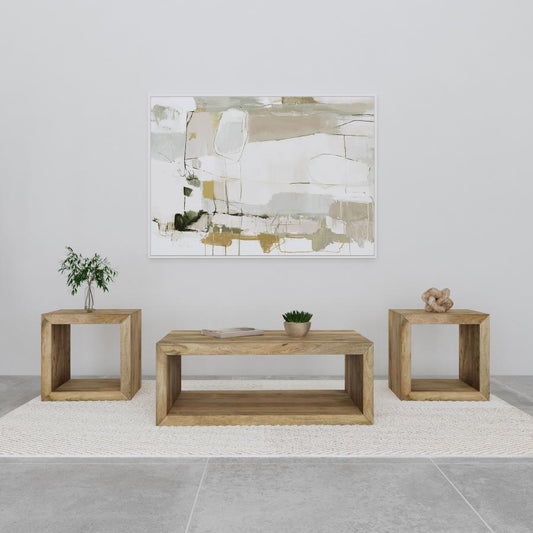 Benton Solid Mango Coffee and End Table Set Natural