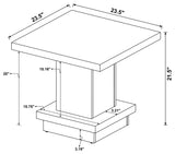 Reston Square Engineered Wood Side End Table Cappuccino
