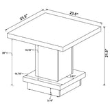 Reston Square Coffee and End Table Set Cappuccino