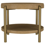 Arini Round End Side Table With Storage Shelf