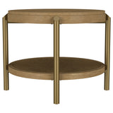 Arini Round End Side Table With Storage Shelf