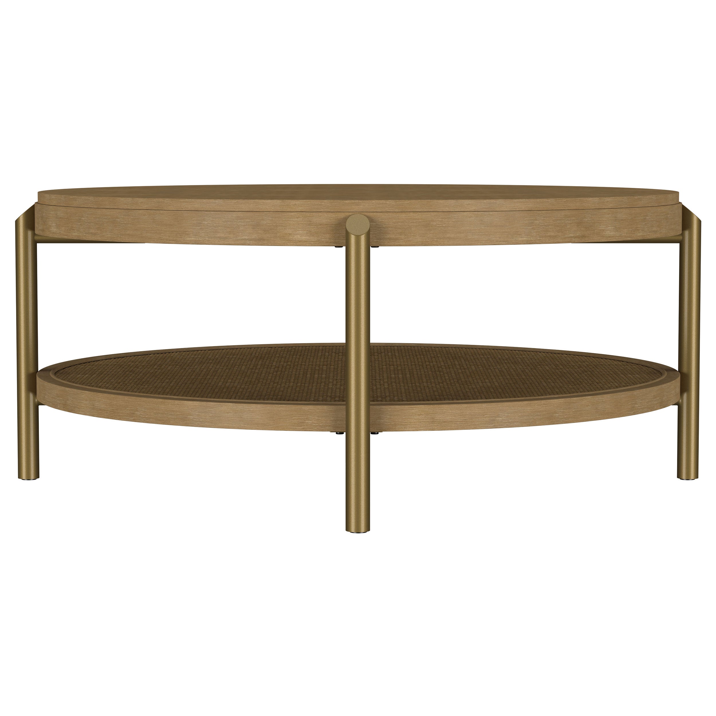 Arini Round Coffee Table With Storage Shelf
