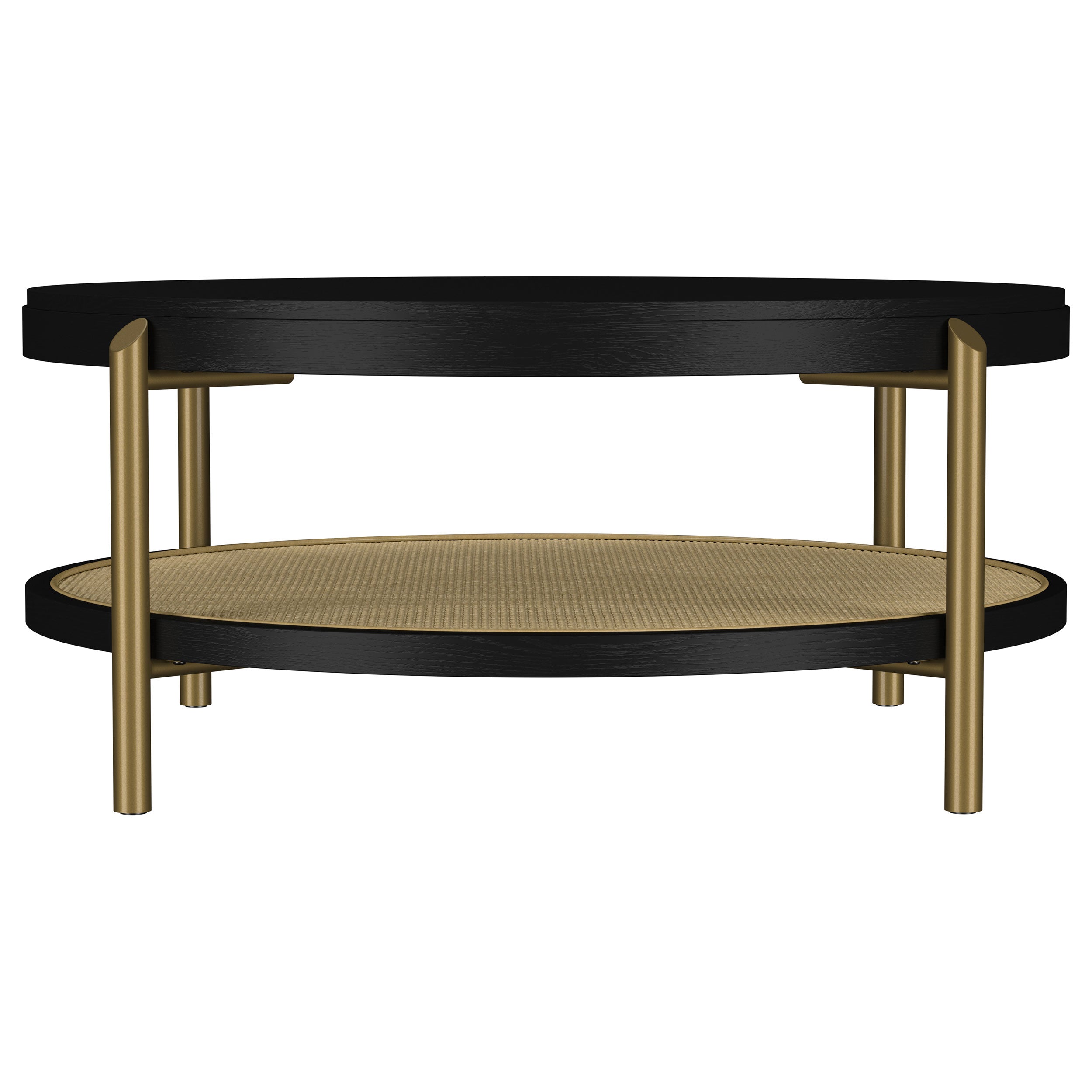 Arini Round Coffee Table With Storage Shelf