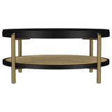 Arini Round Coffee Table With Storage Shelf