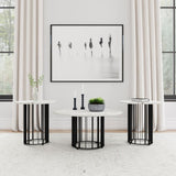 Haven Round Marble Coffee and End Table Set