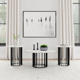 Haven Round Marble Coffee and End Table Set