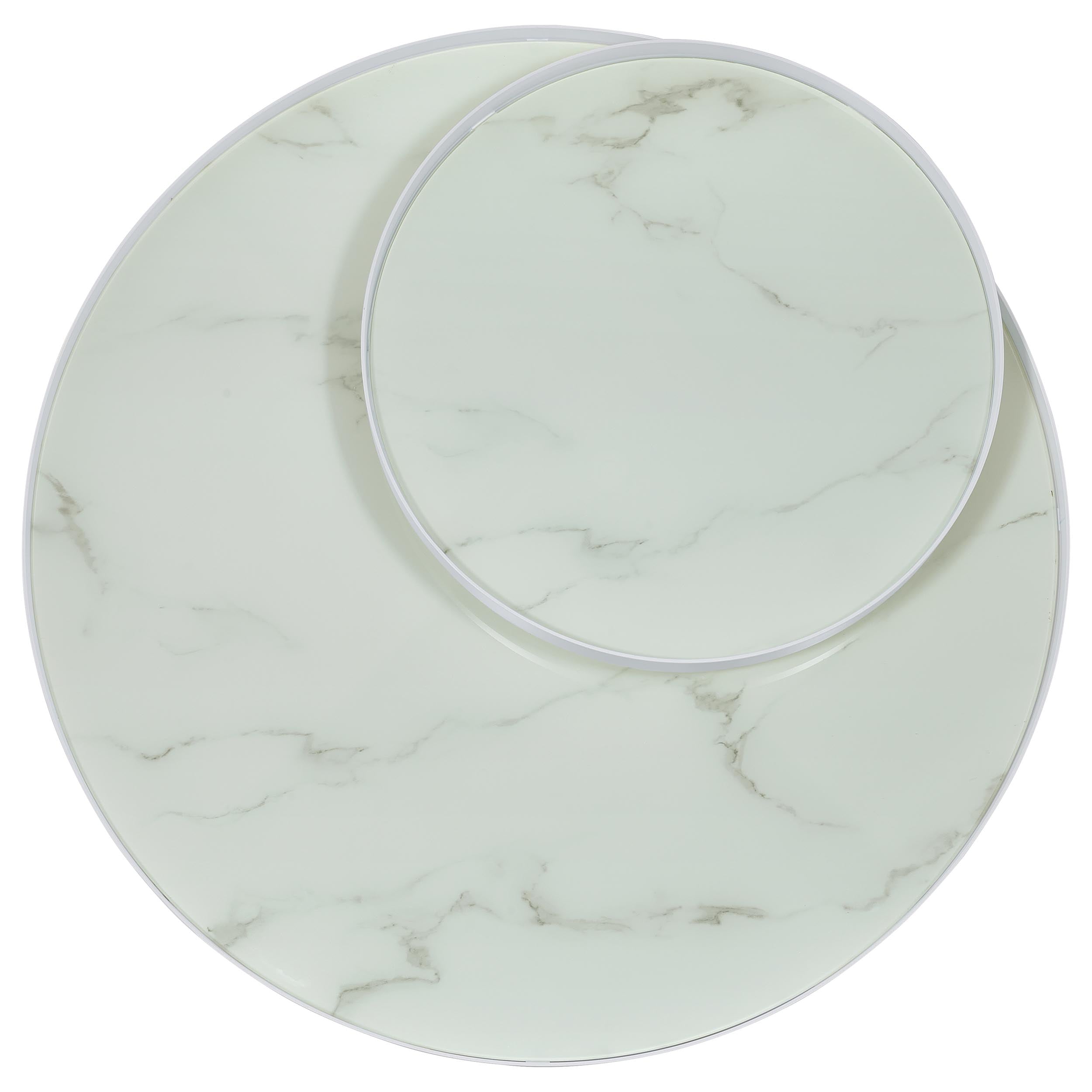 Briggs Round Marble Printed Glass Top Coffee Table