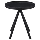 Briggs Round Marble Printed Glass Top End Side Table