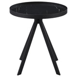 Briggs Round Marble Printed Glass Top End Side Table