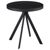 Briggs Round Marble Printed Glass Top End Side Table