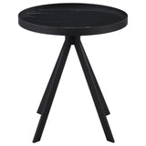 Briggs Round Marble Printed Glass Top End Side Table