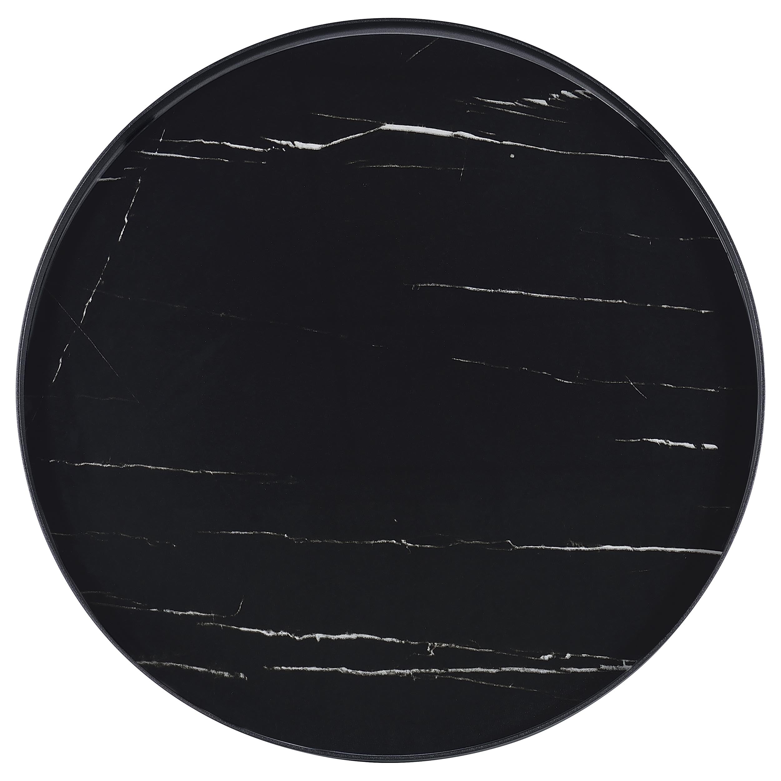 Briggs Round Marble Printed Glass Top End Side Table