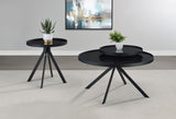 Briggs Round Marble Printed Glass Top End Side Table