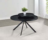 Briggs Round Marble Printed Glass Top Coffee Table