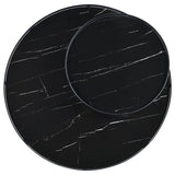 Briggs Round Marble Printed Glass Top Coffee Table