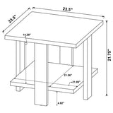 Dawn Square Engineered Wood End Table Mango Brown