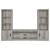 Burke 3-shelf Engineered Wood Media Tower Grey Driftwood