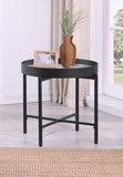 Ozella Round End Side Table with Recessed Top Sandy Black