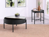 Ozella Round Coffee and End Table Set Sandy