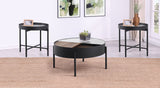 Ozella Round Coffee and End Table Set Sandy