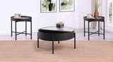 Ozella Round Coffee and End Table Set Sandy