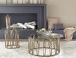 Monett Coffee and End Table Set Chocolate Chrome