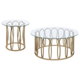 Monett Coffee and End Table Set Chocolate Chrome