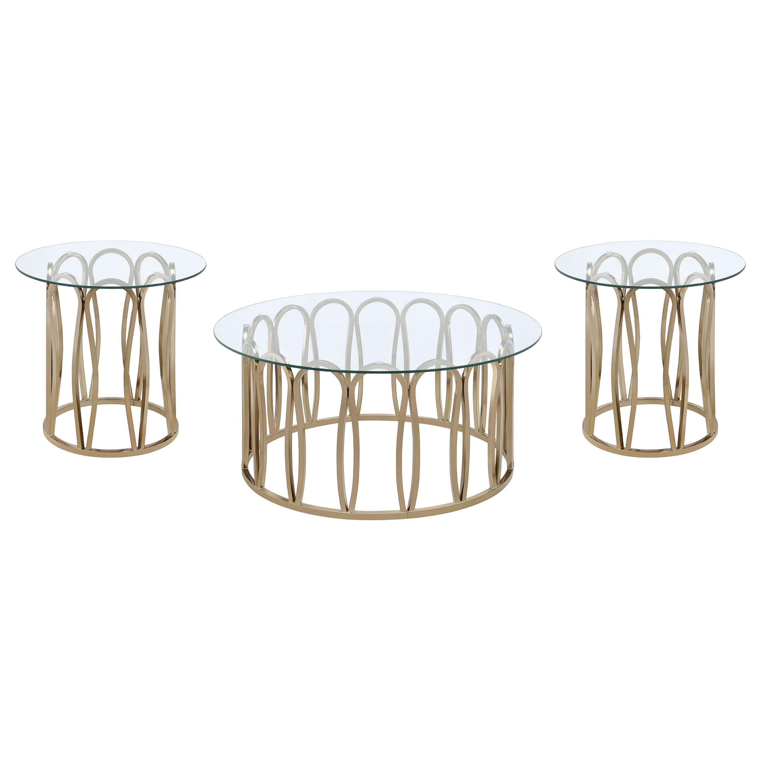 Monett Coffee and End Table Set Chocolate Chrome