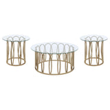Monett Coffee and End Table Set Chocolate Chrome
