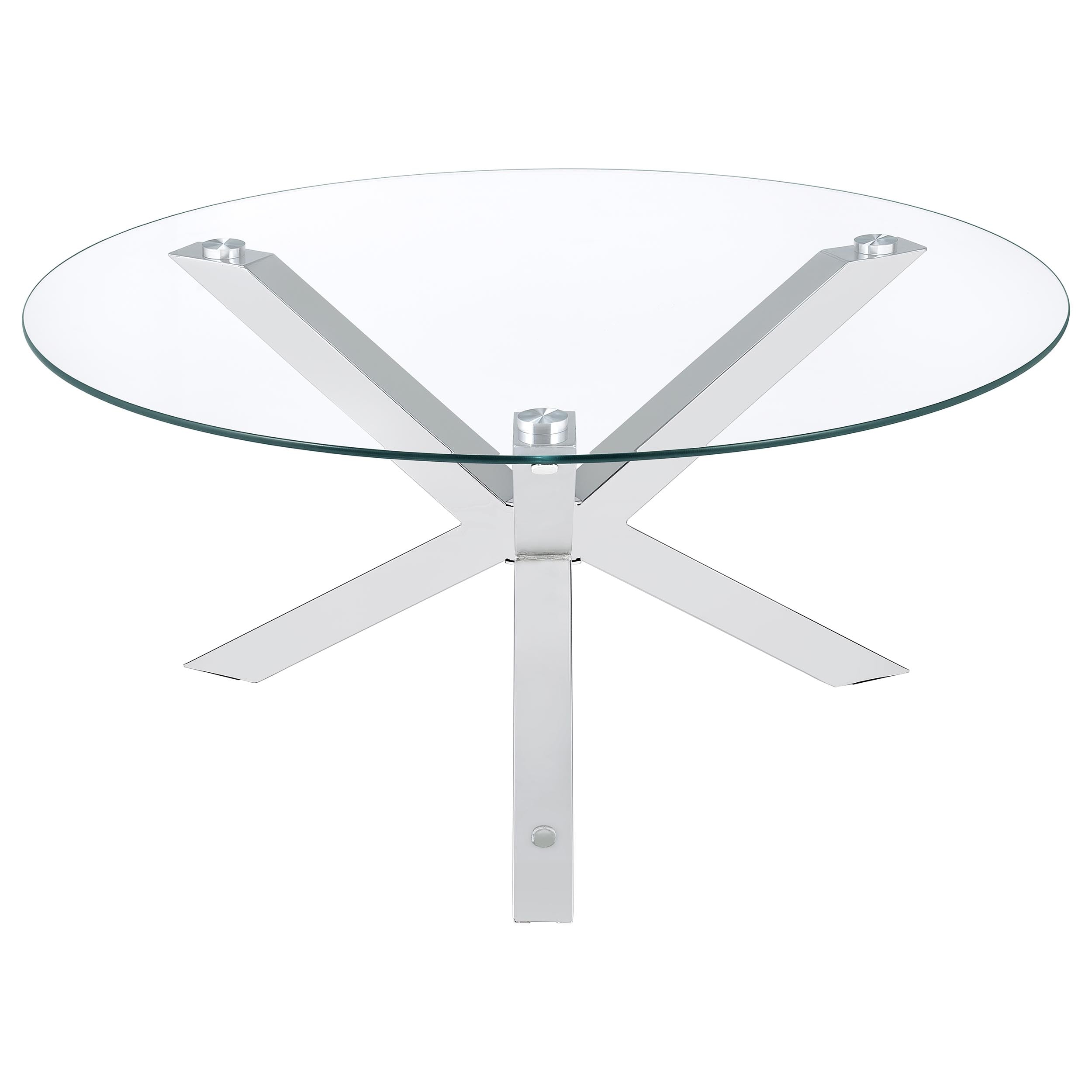 Kenzie Round Coffee and End Table Set Chrome