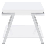 Marcia Rectangular Side End Table White High Gloss