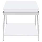 Marcia Rectangular Side End Table White High Gloss