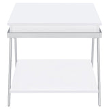 Marcia Rectangular Side End Table White High Gloss