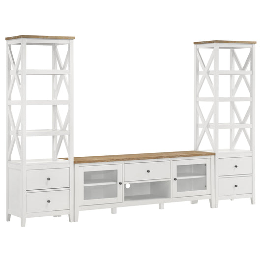 Hollis 3-piece 67-inch TV Stand Entertainment Center White