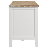 Hollis 2-door Wood 67-inch TV Stand with Drawer Brown and White