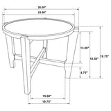 Cota Solid Wood Coffee and End Table Set Dark Brown