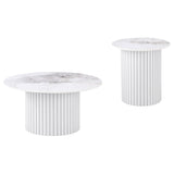 Rowena Coffee and End Table Set Faux Marble
