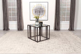 Adri Rectangular Glass Top Side End Table