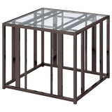 Adri Rectangular Glass Top Side End Table
