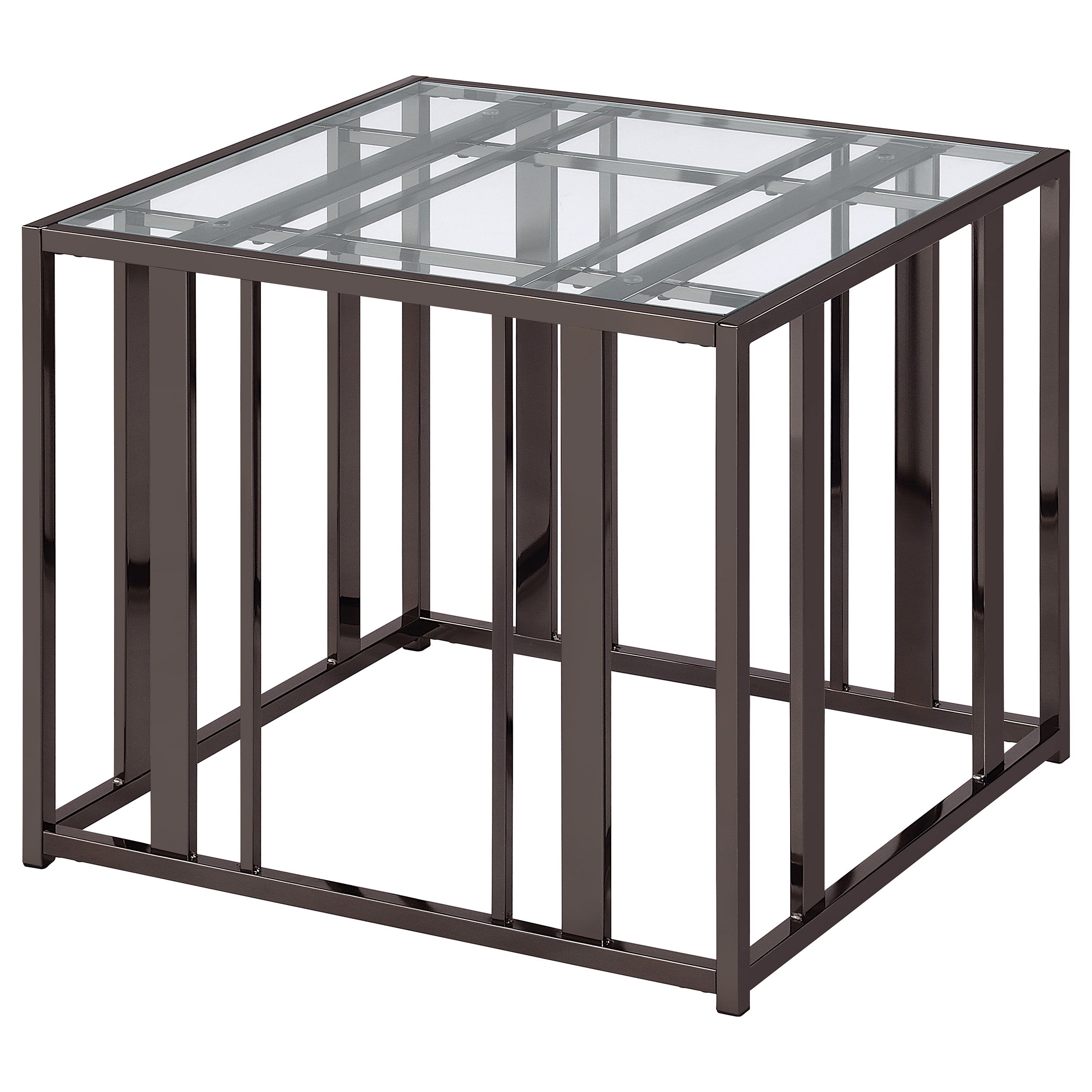 Adri Rectangular Glass Top Side End Table