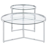 Delia Round Glass Top Nesting Coffee Table