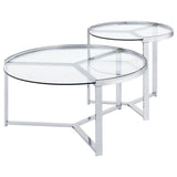Delia Round Glass Top Nesting Coffee Table