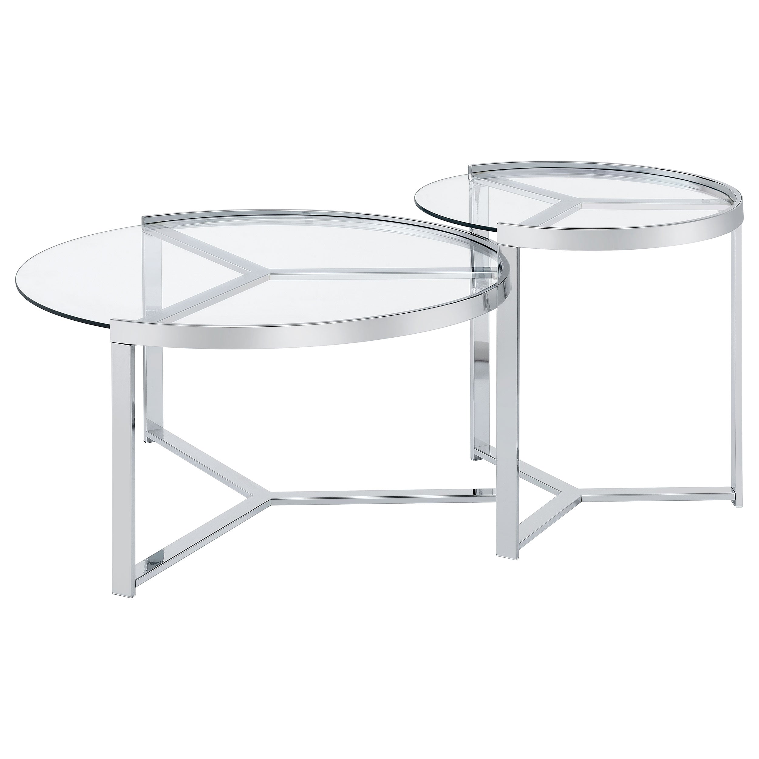 Delia Round Glass Top Nesting Coffee Table