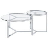 Delia Round Glass Top Nesting Coffee Table