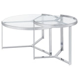 Delia Round Glass Top Nesting Coffee Table