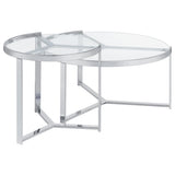 Delia Round Glass Top Nesting Coffee Table