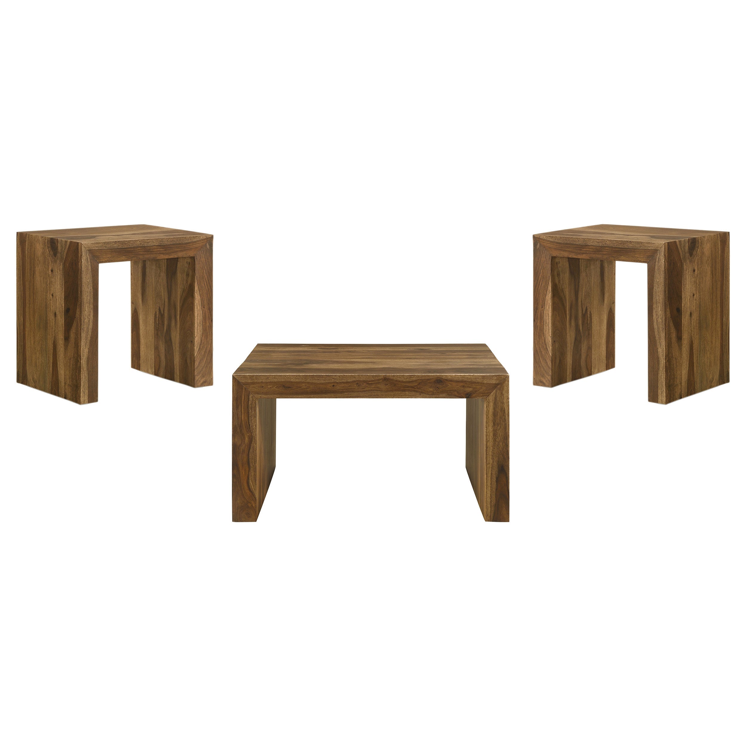 Odilia Solid Wood Coffee and End Table Set Auburn